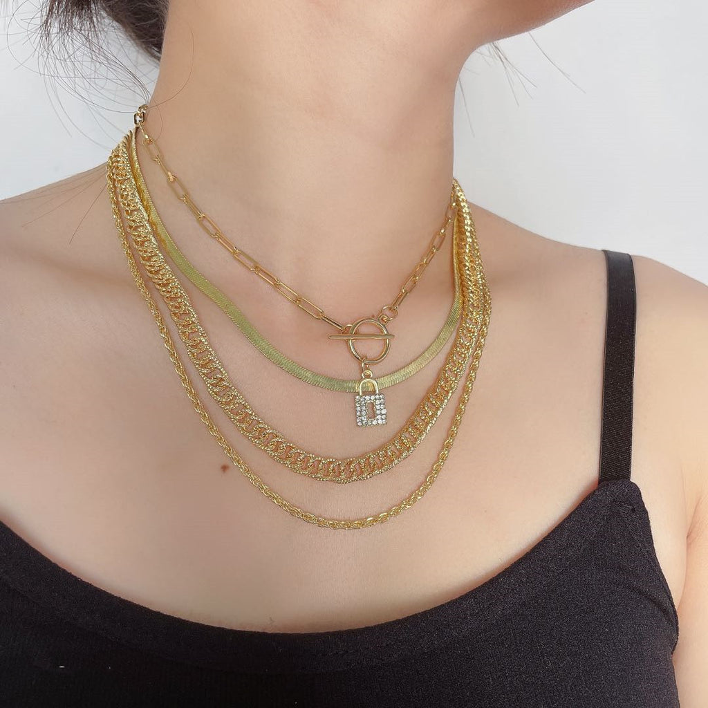 Hip Hop Retro Snake Chain Multi-layer Necklace