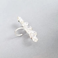 Fake Ring No Hole Shiny Zircon Flower Lip Jewelry
