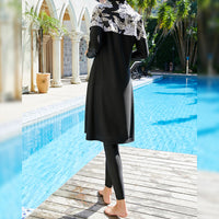 Women's Fashion Diving Print Top Pants Hat Three Piece Set