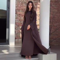 Two-piece Long Dress Set For Women With Long Sleeves