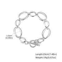Women's Stainless Steel Large Chain Geometric Bracelet