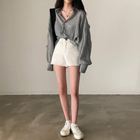Loose Casual Laid-back Style Sun Protection Shirt For Air Conditioned Rooms
