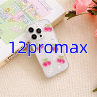 Epoxy Three-dimensional Cherry Bow Phone Case