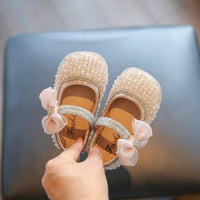 Soft Bottom Leather Shoes Baby Pumps Fashion Performance Crystal Shoes