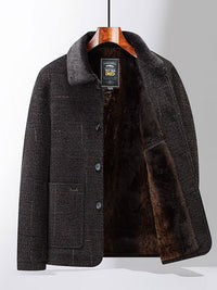 Middle-aged And Elderly Cotton-padded Jackets Dad-style Outerwear Lapel Wool Coats