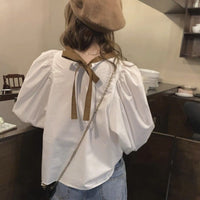 New Korean-style Loose-fit French Retro Long-sleeve Shirt