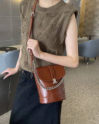 Leather Chain Women's First Layer Leather One-shoulder Crossbody Bag