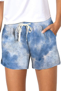 Summer Slim Tie Dye Patterned Gradient Casual Beachwear Shorts