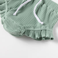 Summer Ins Baby Sleeveless Jumpsuit Triangle Drop Stripe Cotton Two Piece Set