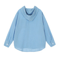 Plaid Loose-fitting Hoodie Long Sleeve Shirt For Men