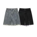 Men's Zipper Black Denim Shorts