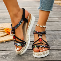 Fashion Platform Women's Hemp Rope Woven Sandals