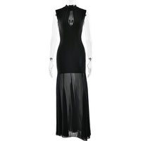 Hollow-out Strapless Waist-cinching Sheer Mermaid Maxi Dress