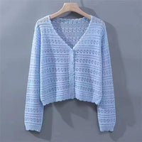 Loose Hollow Knitted Air Conditioning Shirt