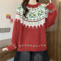 Slimming Relaxed-style Vintage Knit Top