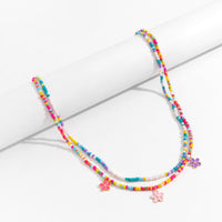 Simple Contrast Color Double Bead Woven Versatile Belt