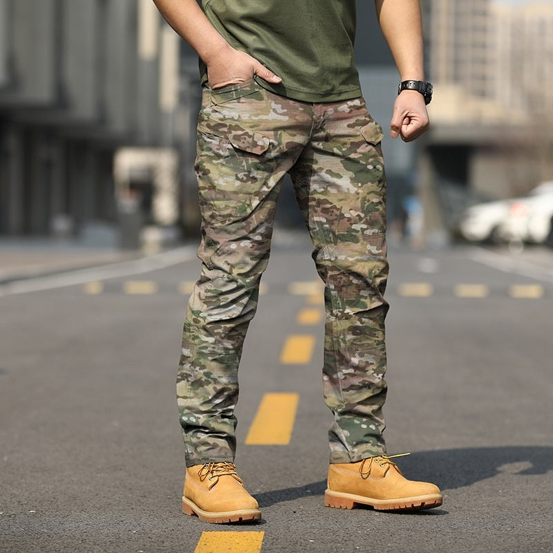 Tactical Pants Plaid Fabric IX9 City Military Fans Multi-pocket Overalls