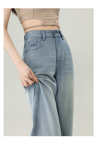High Waist Straight-leg Wide-leg Pants