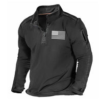 Men's Sports Fashion Zipped Stand Collar Long-sleeved Sweater