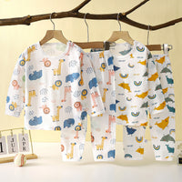 Children's Cotton Homewear Suit Summer Long-sleeve Pajamas Thin