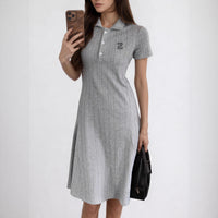 Women's Polo-Neck Short-Sleeve Dress