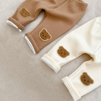 Comfortable Cute Bear Three-dimensional Embroidered Leisure Warm-keeping Pants