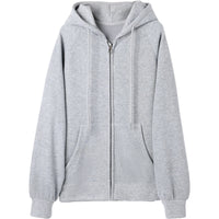 Women's Sweater Fleece Zipper Cardigan Hooded Coat