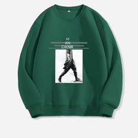 Men's Casual All-matching Round Neck Long Sleeve Top Loose Leisure Sweater