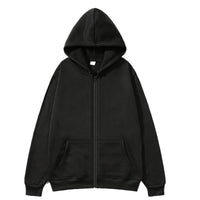 Women's Zip-up Hoodie Sweatshirt Jacket Fleece Loose-fit