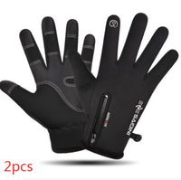 Men's Autumn And Winter Gloves Touch Screen Zipper Waterproof Riding Outdoor