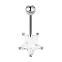 Stainless Steel Zircon Five-pointed Star Nail Navel Decoration Piercing Jewelry