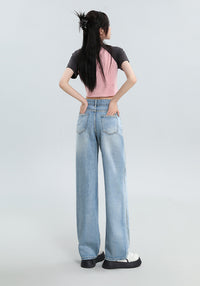 Fashion Personality Wide Leg Jeans For Women