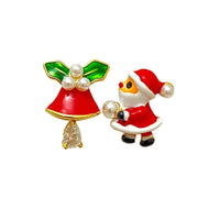 Christmas Copper Santa Bell Earrings