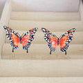 French Enamel Hand-painted Butterfly Earrings Necklace