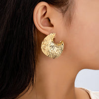 Water-wave Crescent Moon Trendy Street-style Earrings For Women
