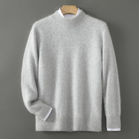 Half Wool Batwing Knit Sweater Solid Color Casual Base Shirt
