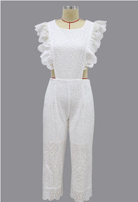 European And American New Women's Round Neck Slim Jumpsuit
