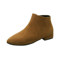 Women's Boots British Style Chunky Heel Casual Short Tube