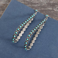 Hollowed-out Large Teardrop Turquoise Earrings Trendy And Unique