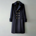 Double-breasted Lengthened Wool Tweed Jacket Men