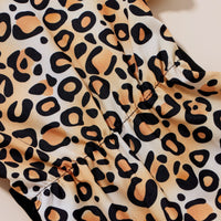 Baby's T-shirt Bottoming Shirt One-piece Romper Baby Western Style Leopard Print Onesie