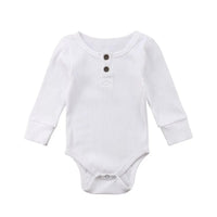 Infant Sunken Stripe Cotton Long Sleeve Triangle Rompers