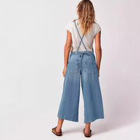 Women's Denim Jumpsuit With Straps