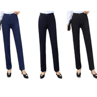 High-waisted Figure-flattering Straight-leg Professional Suit Pants