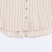 Fashionable Elegant Commuter-Style Striped Loose-Cuff Shirt
