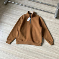 Men's Thick Loose Half Zipped Stand Collar Top