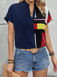 Casual Comfortable V-neck Printed Loose-fit Blouse