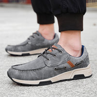 Leather Breathable Sneaker Men's Plus Size Casual Commuter Shoes