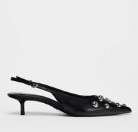 Women's Shoes Low-cut Pointed-toe Rivet-decorated Stilettos