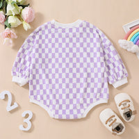 Children's Hooded Plaid Romper Pullover